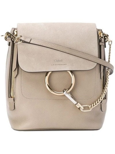 Shop Chloé Faye Small Backpack In Grey