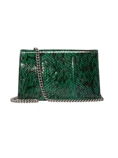 Shop Gucci Dionysus Super Mini Snakeskin Bag In Green