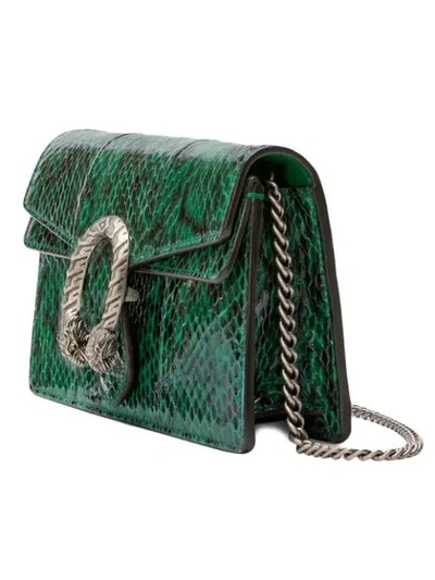 Shop Gucci Dionysus Super Mini Snakeskin Bag In Green