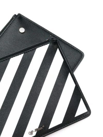 Shop Off-white Clutch Mit Diagonalen Streifen In Black