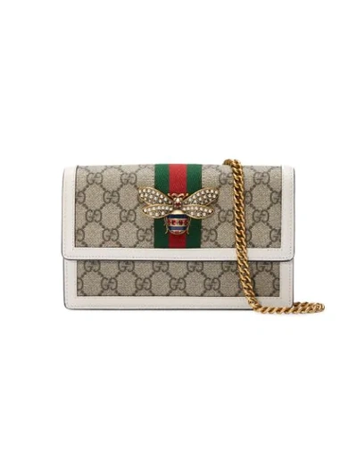 Shop Gucci Queen Margaret Mini Gg Bag In Neutrals