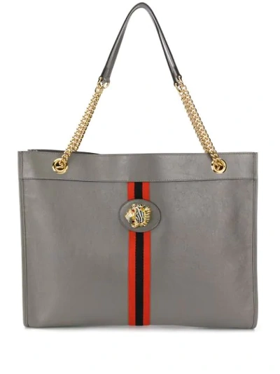 Shop Gucci Raja Large Tote Bag In Grey