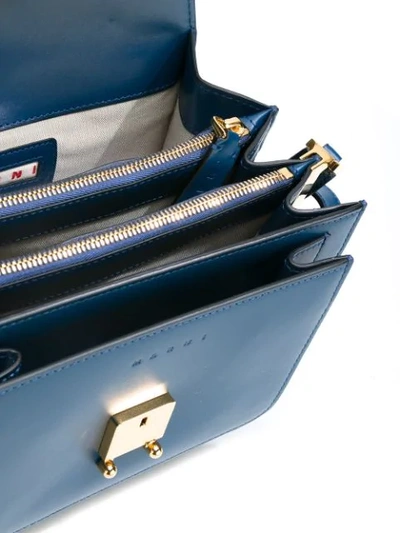 Shop Marni Trunk Shoulder Bag In Blue