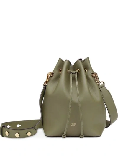 Shop Fendi Mon Tresor Bucket Bag In Green