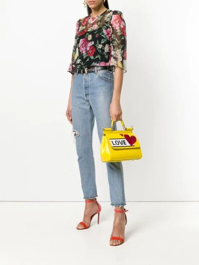 Shop Dolce & Gabbana Sicily Tote Bag In Yellow