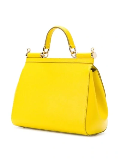 Shop Dolce & Gabbana Sicily Tote Bag In Yellow