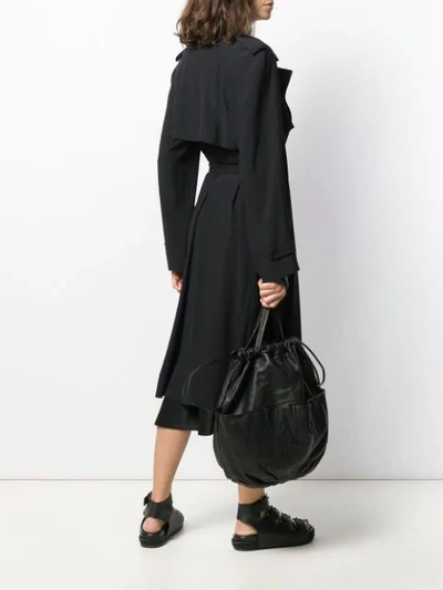 Shop Yohji Yamamoto Drawstring Bucket Bag In Black