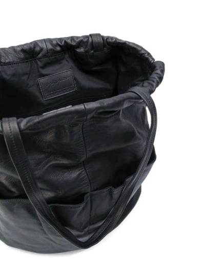 Shop Yohji Yamamoto Drawstring Bucket Bag In Black