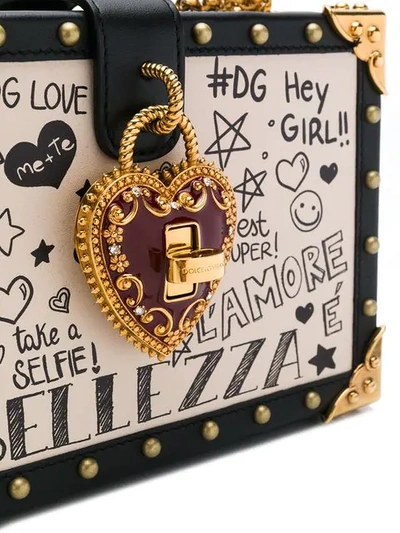 Shop Dolce & Gabbana Heart Box Shoulder Bag - Neutrals