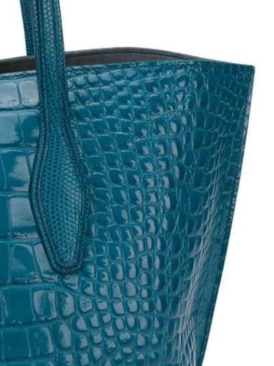 Shop Tod's Croc-effect Tote In Blue