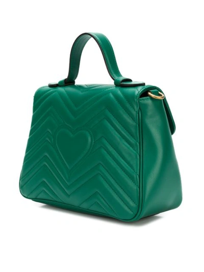 Shop Gucci Gg Marmont Small Top Handle Bag - Green