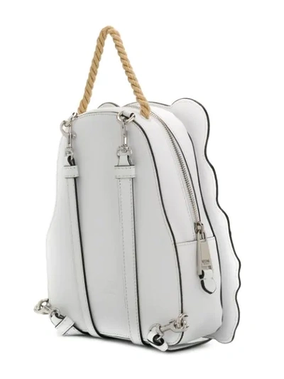 Shop Moschino Teddy Backpack In White