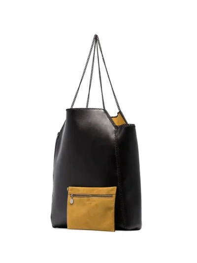 Shop Stella Mccartney Black Falabella Chain Tote Bag