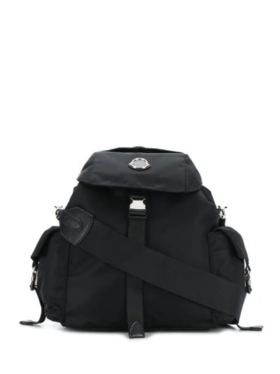 Shop Moncler Dauphine Buckled Backpack In Black