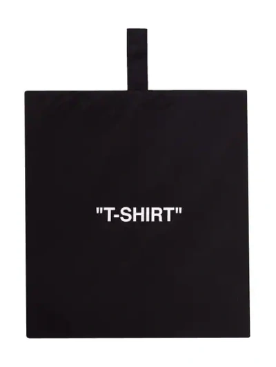 OFF-WHITE T-SHIRT-PRINT POUCH BAG - 黑色