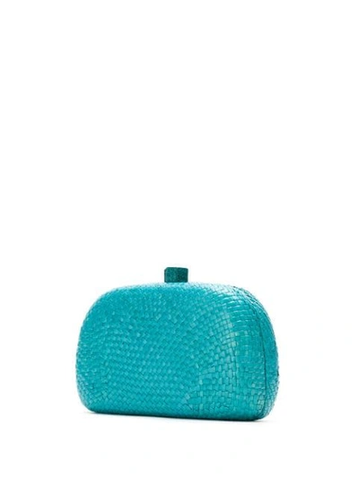 Shop Serpui Straw Clutch In Blue