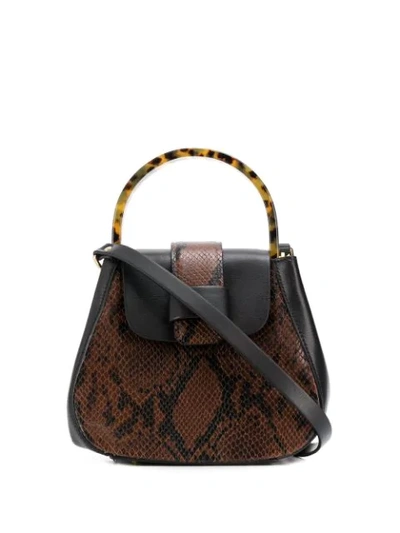 Shop Nico Giani Snake-effect Shoulder Bag In Brown