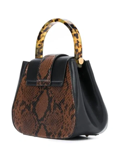 Shop Nico Giani Snake-effect Shoulder Bag In Brown