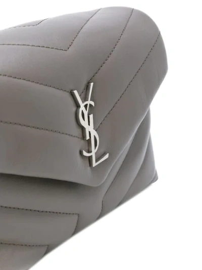 Shop Saint Laurent Monogram Quilted Bag In Grey