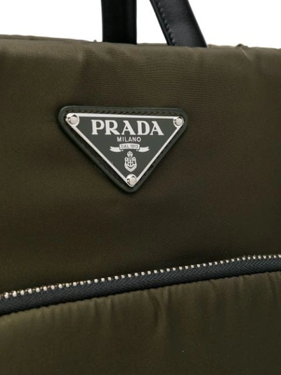 Shop Prada Padded Cargo Tote Bag In Green