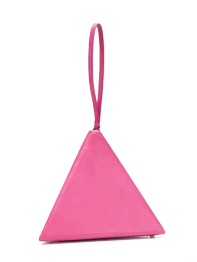 Shop Saint Laurent Monogram Pyramid Clutch - Pink