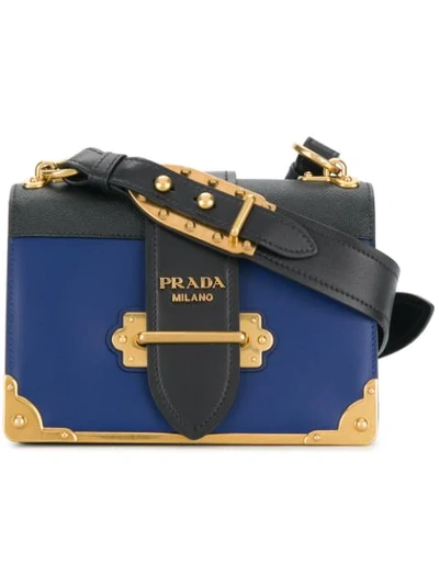 Shop Prada Cahier Shoulder Bag - Blue