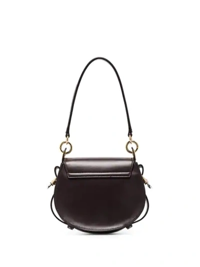 CHLOÉ DARK BROWN TESS SMALL LEATHER SHOULDER BAG - 棕色