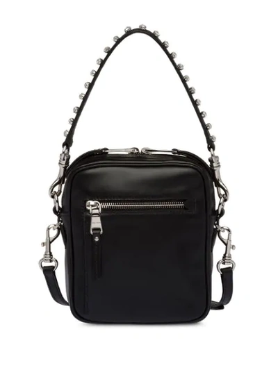 Shop Miu Miu Crystal Embellished Bandoleer Bag In Black