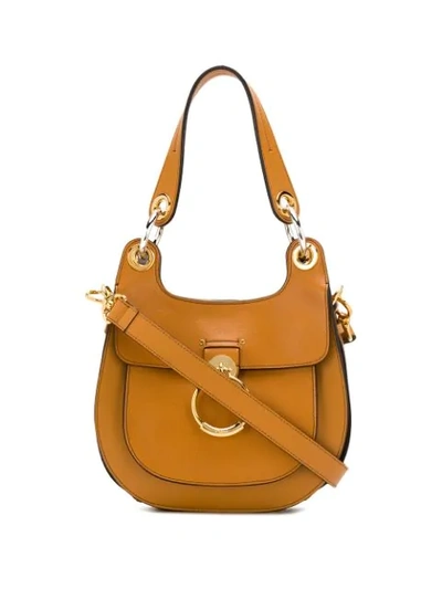 Shop Chloé Tess Hobo Shoulder Bag In Brown