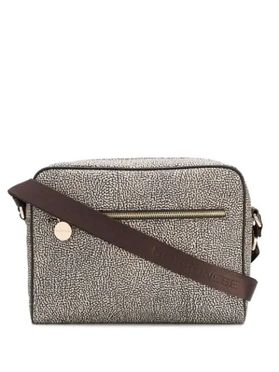 Shop Borbonese All-over Print Shoulder Bag In Neutrals