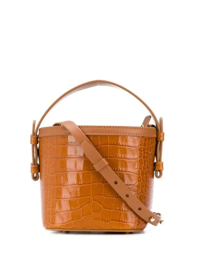 Shop Nico Giani Beuteltasche Mit Kroko-effekt In Brown