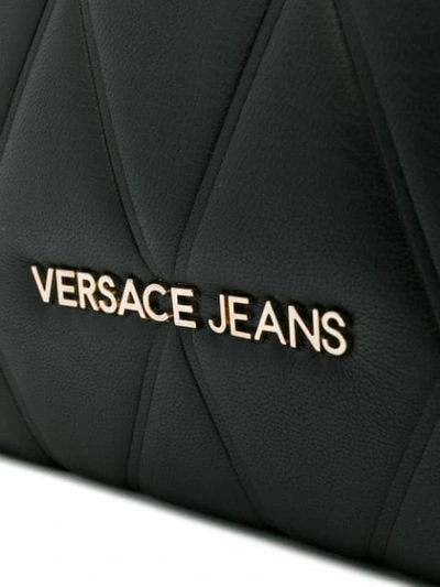 Shop Versace Jeans Quilted Chain Wallet - Black