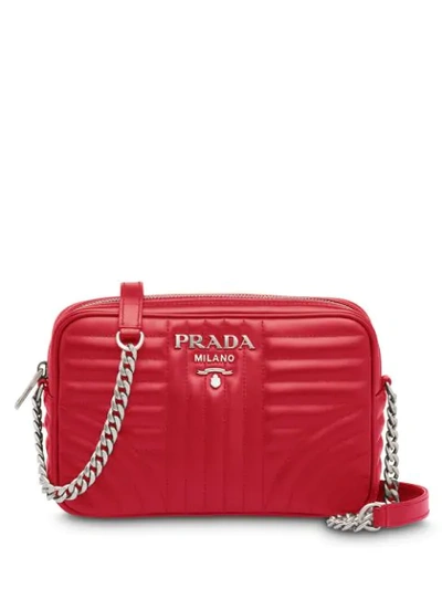 Shop Prada Diagramme Handbag In Red