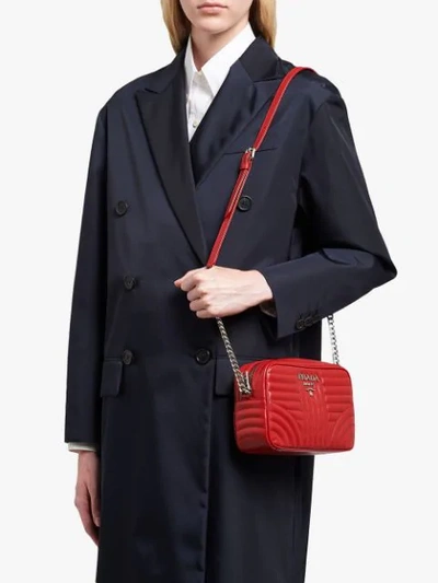 Shop Prada Diagramme Handbag In Red