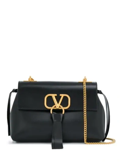 Shop Valentino Vring Chain Cross-body Bag In Black