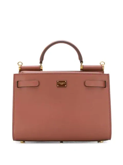 Shop Dolce & Gabbana Small Sicily 62 Tote Bag In Brown