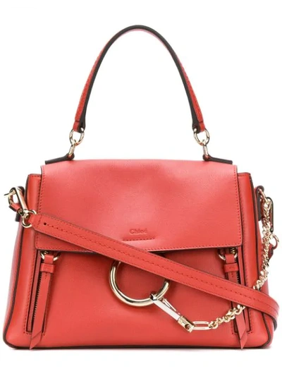 Shop Chloé Medium Faye Day Bag In Red