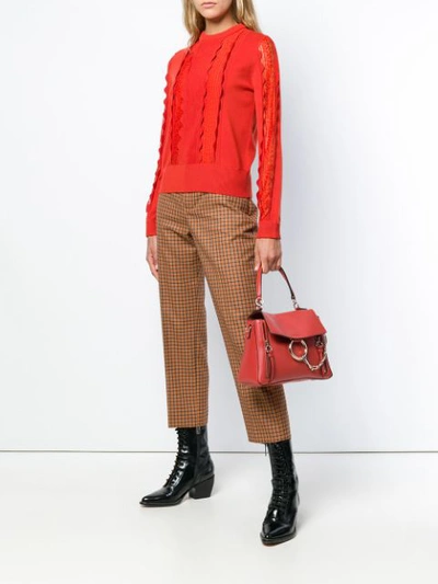 Shop Chloé Medium Faye Day Bag In Red