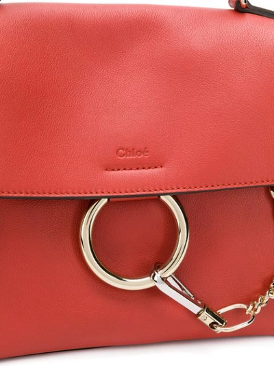 Shop Chloé Medium Faye Day Bag In Red