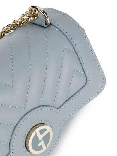 Shop Giorgio Armani Mini Shoulder Bag In Blue