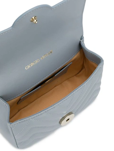 Shop Giorgio Armani Mini Shoulder Bag In Blue
