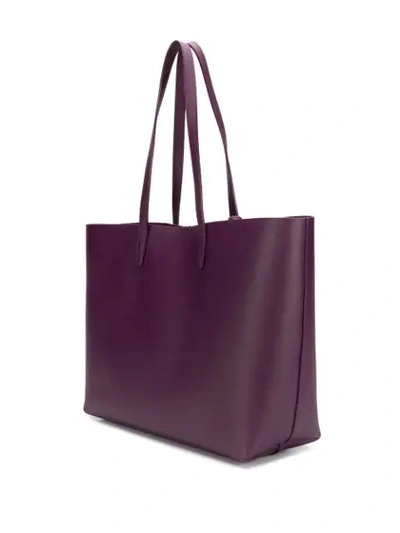 Shop Saint Laurent Top Handles Leather Tote In Purple