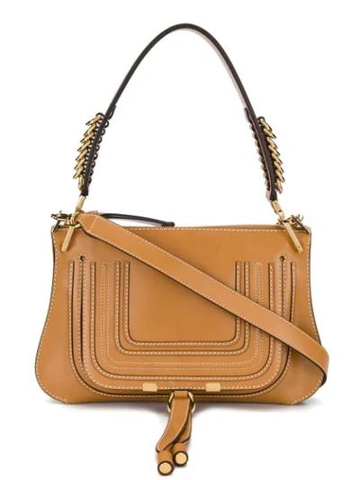 Shop Chloé Marcie Large Shoulder Bag In Brown