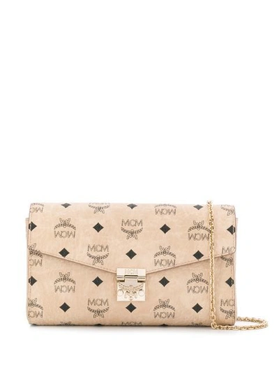 Shop Mcm Millie Flap Crossbody Bag In Neutrals