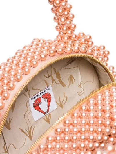 Shop Shrimps Selena Beaded Bracelet Bag In Bleached Apricot