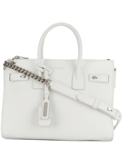 Shop Saint Laurent Baby Sac De Jour Souple Duffle Bag In White