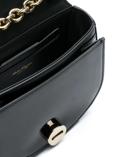 Shop Ferragamo Vela Shoulder Bag In Black