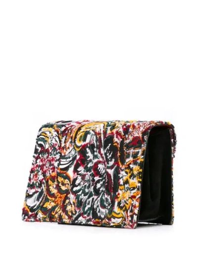 Shop Oscar De La Renta Embroidered Floral Shape Bag In Multicolour