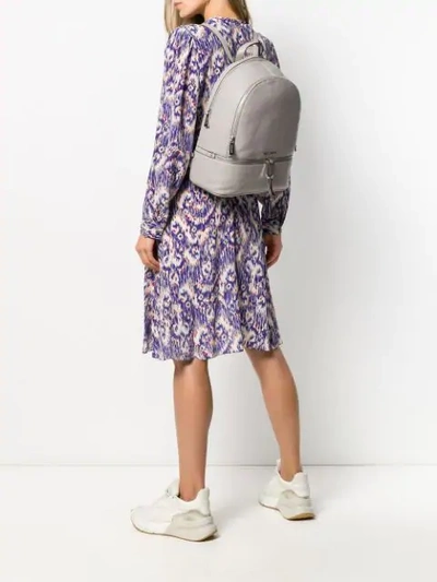 Shop Michael Michael Kors Logo Plaque Backpack In Grey