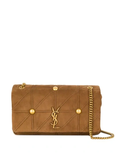 Shop Saint Laurent Jamie "carré Rive Gauche" Shoulder Bag In Brown